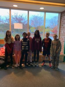 (Left to right - 5th graders): Delilah Dias, Isabella Ryan, Trishuli Mandal, Allie Paul, Amirtha Chennakesavan, Sawyer Brumbaugh, Liam Colbert