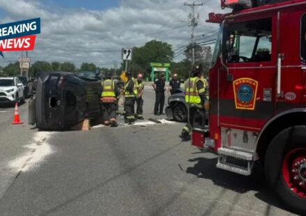 Person Hospitalized After Violently Rolling Vehicle in Nashua, New Hampshire