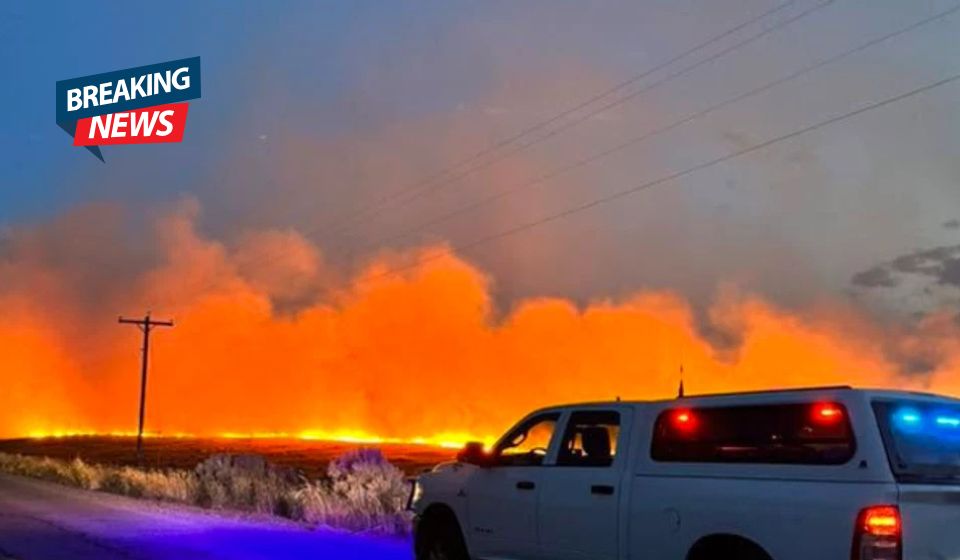 Baker County issues evacuation notices as fire south of Huntington closes I-84