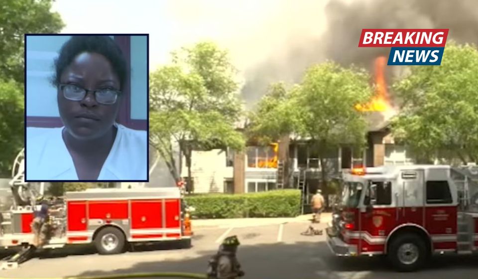 Woman calmly 'smoked a cigarette and drank a beer' after setting fire to apartment that injured her mother and brother as part of her 'kill list': Cops