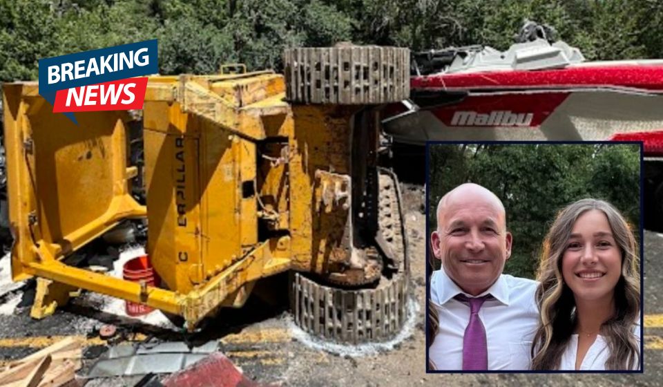 Dad and Young Daughter Killed Instantly After Bulldozer Rolls Off Truck and Crushes Their Vehicle
