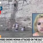 I thought this could be it": Swimmer nearly drowns after stranger violently holds her underwater during cliff dive, nephew watches in horror, police say