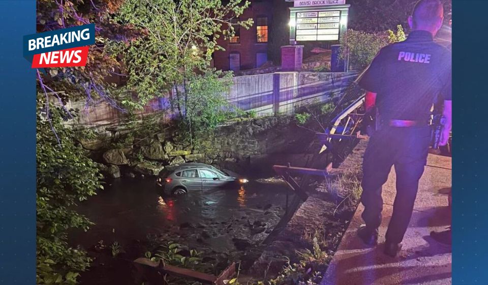 Two treated for minor injuries after car plunges into Dracut’s Beaver Brook